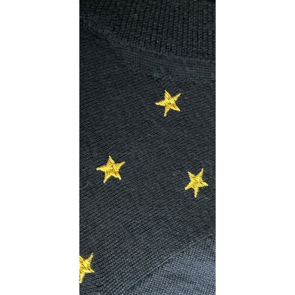 J.CREW Crewneck Tippi Merino wool sweater in embroidered stars navy blue gold XS - Picture 8 of 8